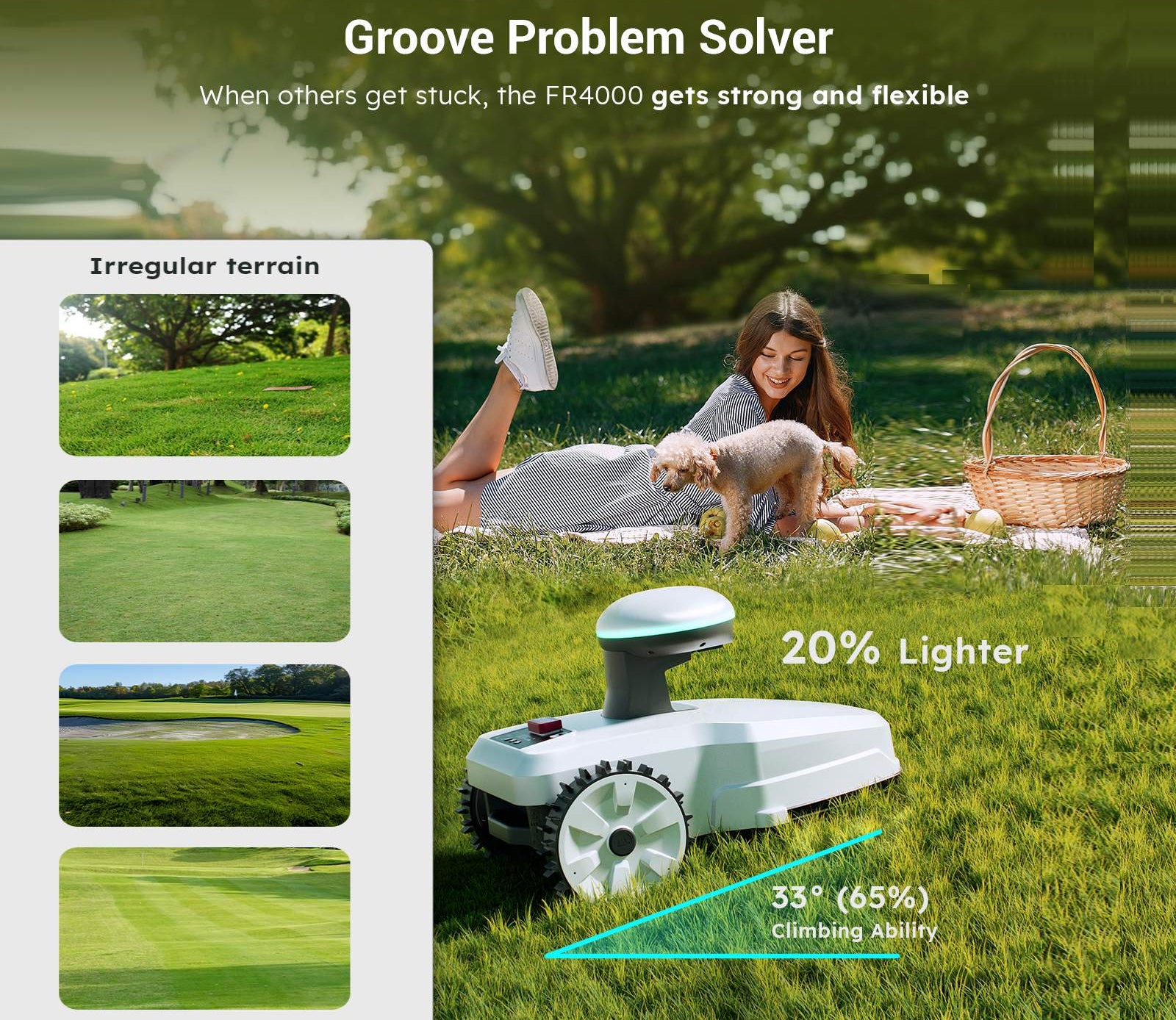 FJD FR4000 Smart Wireless Robotic Lawn Mower for Family